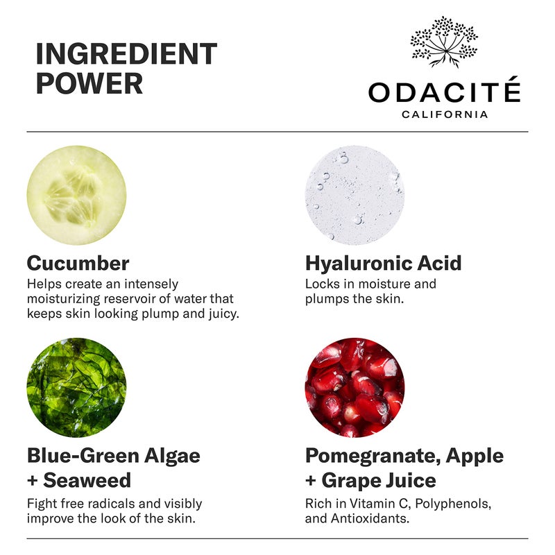 ODACITE Hydrating Face Moisturizer - Green Smoothie Quenching Creme, Face Cream - Moisture Locking Face Cream is Lightweight & Non-Greasy - Cucumber & Apple for Visibly Plump, Soothed & Hydrated Skin - Image 3
