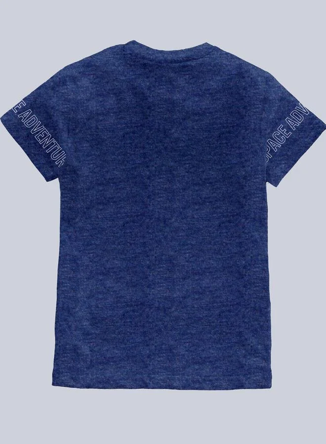 كوديز تيشيرت أطفال بطبعة مغامرات فضائية زرقاء