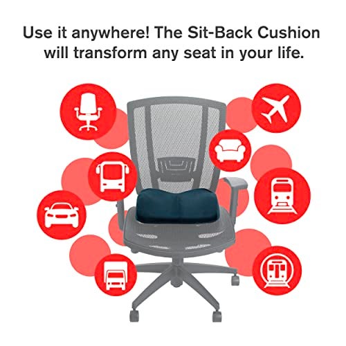 ObusForme Sit-Back Cushion – Seat Cushion and Posture Support, Contoured Ergonomic Design for Soothing Relief, Memory Foam Lumbar Support Pillow for Office Chairs and More - Image 5