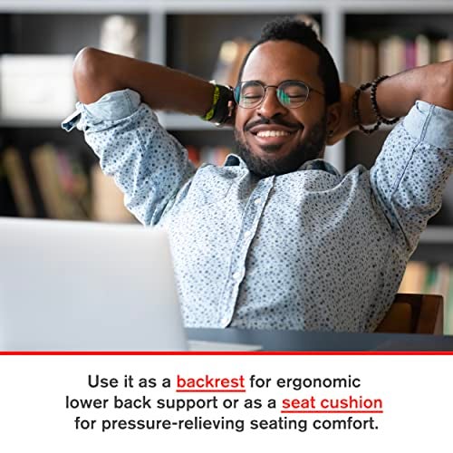 ObusForme Sit-Back Cushion – Seat Cushion and Posture Support, Contoured Ergonomic Design for Soothing Relief, Memory Foam Lumbar Support Pillow for Office Chairs and More - Image 3
