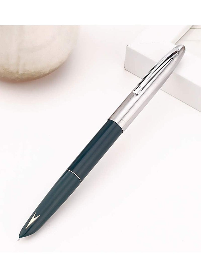 Success Stationery Hero Pen Original Fountain Ink Pen Smooth Iridium Tip Nib Refillable Gold Arrow Pattern Model 329 Silver Trim Cap Black Green Maroon - Pack Of 3  - Image 4