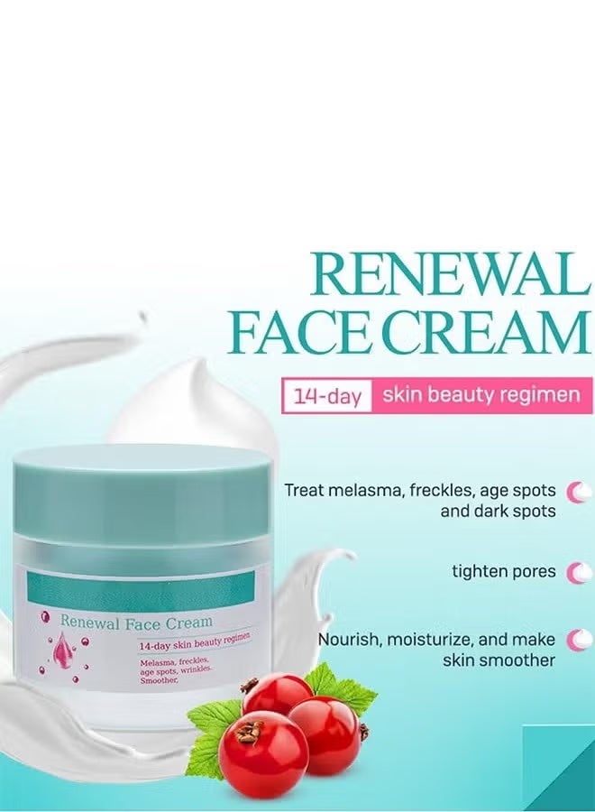 Renewal Face Cream 14Day Skin Beauty Regimen Melasma，Freckles Age Spots，Wrinkles Smoother ,Dark Spots Cream, for Melasma and Freckles Treatment for All Skin Types,Anti-wrinkle Face Cream, Korean - Image 3