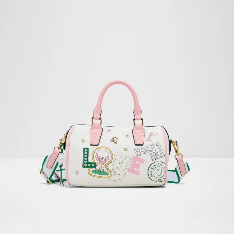 الدو Fisney Textured Women's White Barrel Bag