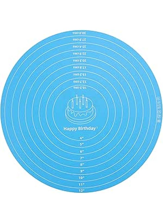 Non Slip Silicone Baking Mat 30cm Diameter with Measurement for Cake Decorating - Image 1