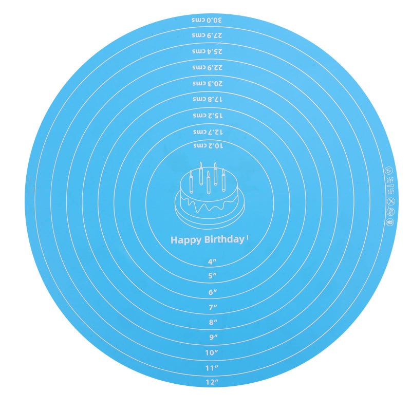 Non Slip Silicone Baking Mat 30cm Diameter with Measurement for Cake Decorating - Image 2