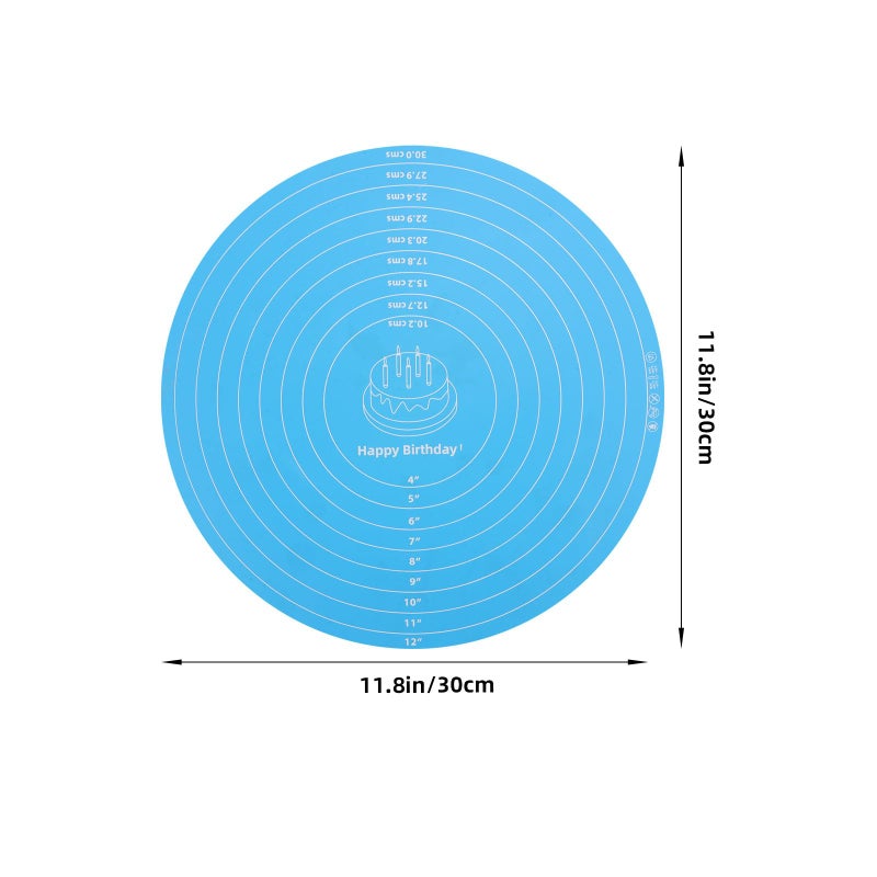 Non Slip Silicone Baking Mat 30cm Diameter with Measurement for Cake Decorating - Image 3