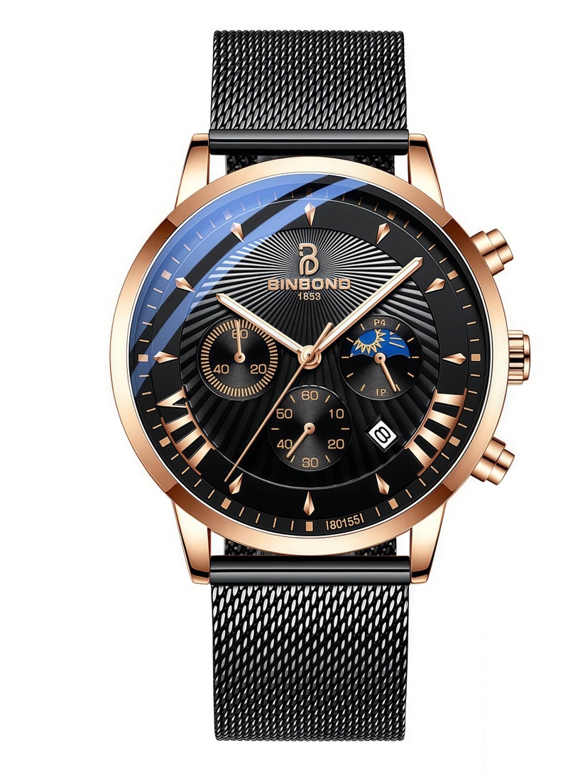 Watches for Men Watch Luxury Stainless Steel Quartz Waterproof Watch