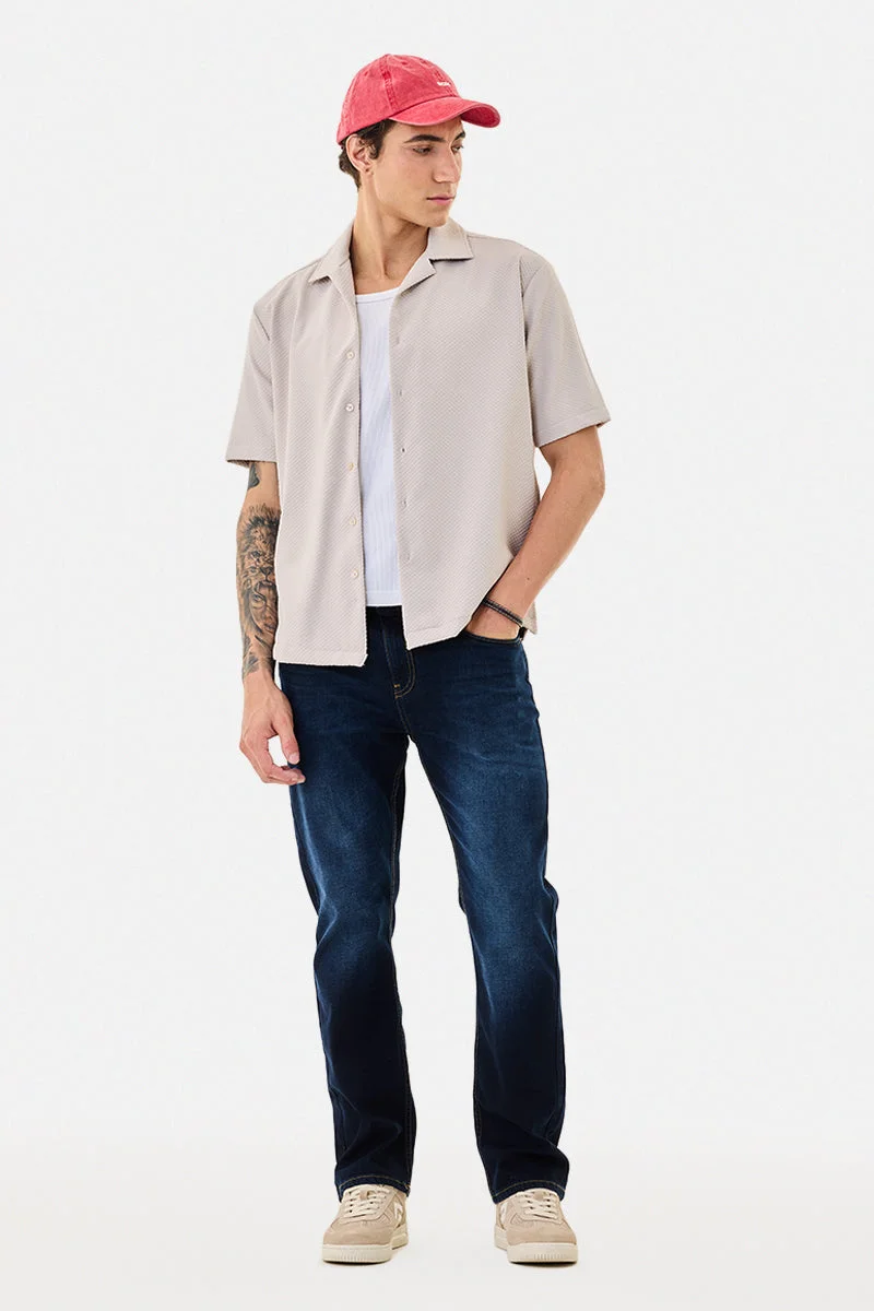 SNITCH Textured Box Fit Stretch Shirt