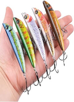 RED SEA TACKLE Fishing Lures Kit 5 Pieces Bass Fishing Lures 3D Eye Hard Baits Top water Swimbait VIB Crankbait Popper Fishing Baits Sea Water Fishing Spoon With Realistic Body And Sharp Hooks  - Image 1