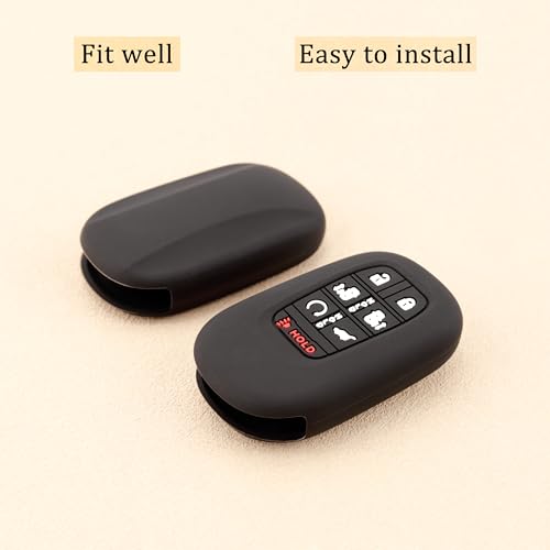 TANDRIVE Key Fob Cover for Honda 2025 2026 Odyssey, 7 Button, Silicone, 2-Pack, Black - Image 4