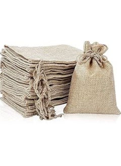 MARKQ [Pack of 12] Burlap Bags with Drawstring | 25 x 35 cm Hessian Jute Bags for Wedding Party Favors, Candy and Jewelry Pouches | Gift Bags | Drawstring Bag | Small Bag | Jute Bag  - Image 1