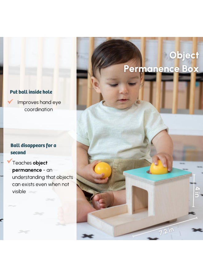 Curious Cub ألعاب خشبية تعليمية من مونتيسوري للأطفال الرضع  ألعاب مونتيسوري للأطفال من 7 أشهر فما فوق لتطوير الطفولة المبكرة، لعبة حسية ومهارات حركية دقيقة، لعبة للأطفال حديثي الولادة، هدايا للأطفال حديثي الولادة - Image 3