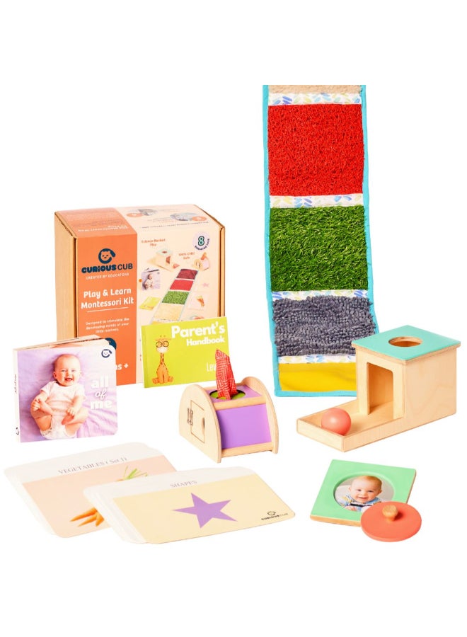 Curious Cub ألعاب خشبية تعليمية من مونتيسوري للأطفال الرضع  ألعاب مونتيسوري للأطفال من 7 أشهر فما فوق لتطوير الطفولة المبكرة، لعبة حسية ومهارات حركية دقيقة، لعبة للأطفال حديثي الولادة، هدايا للأطفال حديثي الولادة - Image 1