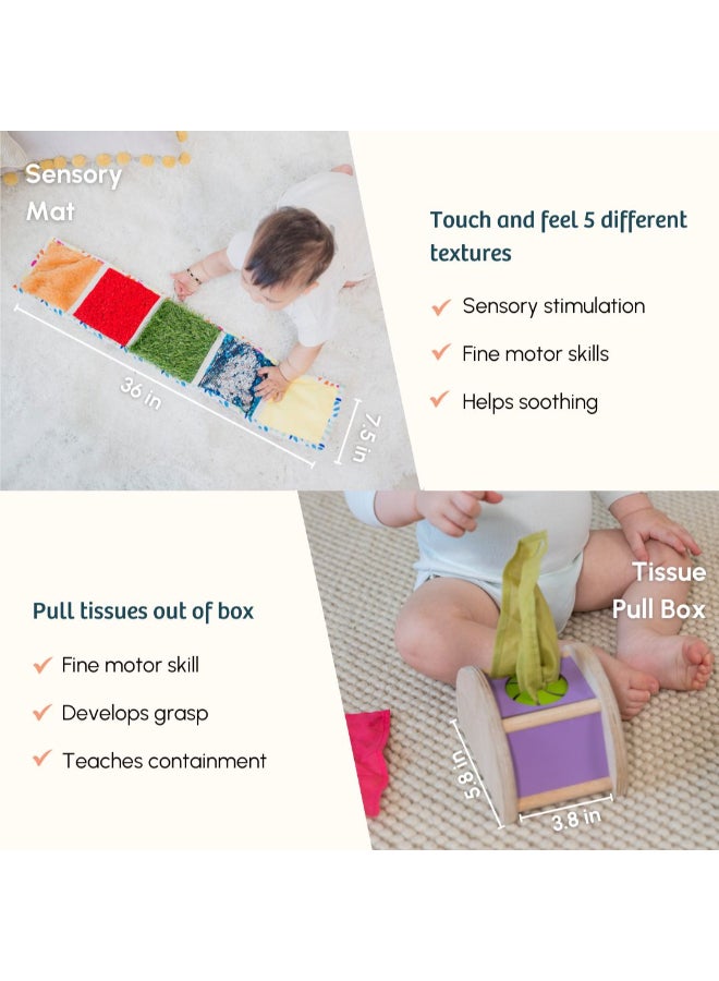 Curious Cub ألعاب خشبية تعليمية من مونتيسوري للأطفال الرضع  ألعاب مونتيسوري للأطفال من 7 أشهر فما فوق لتطوير الطفولة المبكرة، لعبة حسية ومهارات حركية دقيقة، لعبة للأطفال حديثي الولادة، هدايا للأطفال حديثي الولادة - Image 4