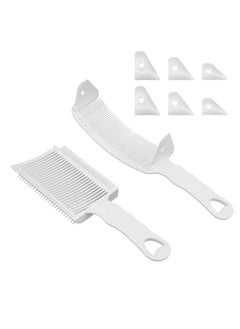 2 Pieces Hair Fade Combs Professional Hair Cutting Comb Adjustable Curved Positioning Comb Heat Resistant Clipper Fade Comb for Men Barber Salon Hairdresser Tools  White
