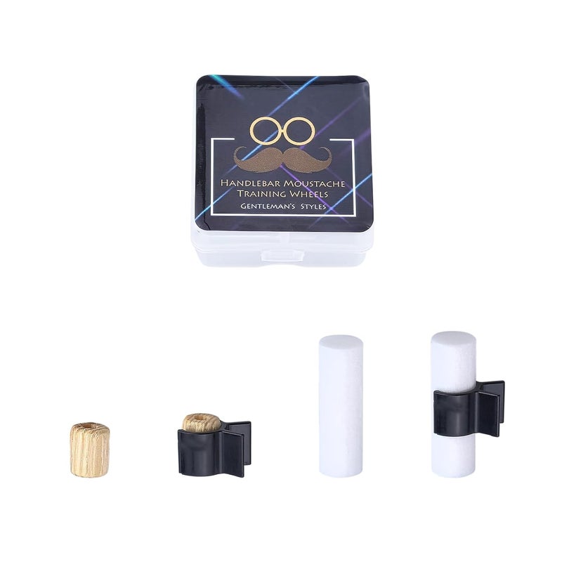 Flylin Handlebar Mustache Training Wheels 2 Pair Handlebar Beard Shaping Tool Portable Mustache Curler for Men Mustache Styling Template Shaping Tool Gifts for Father Boy Husband Boyfriend SM