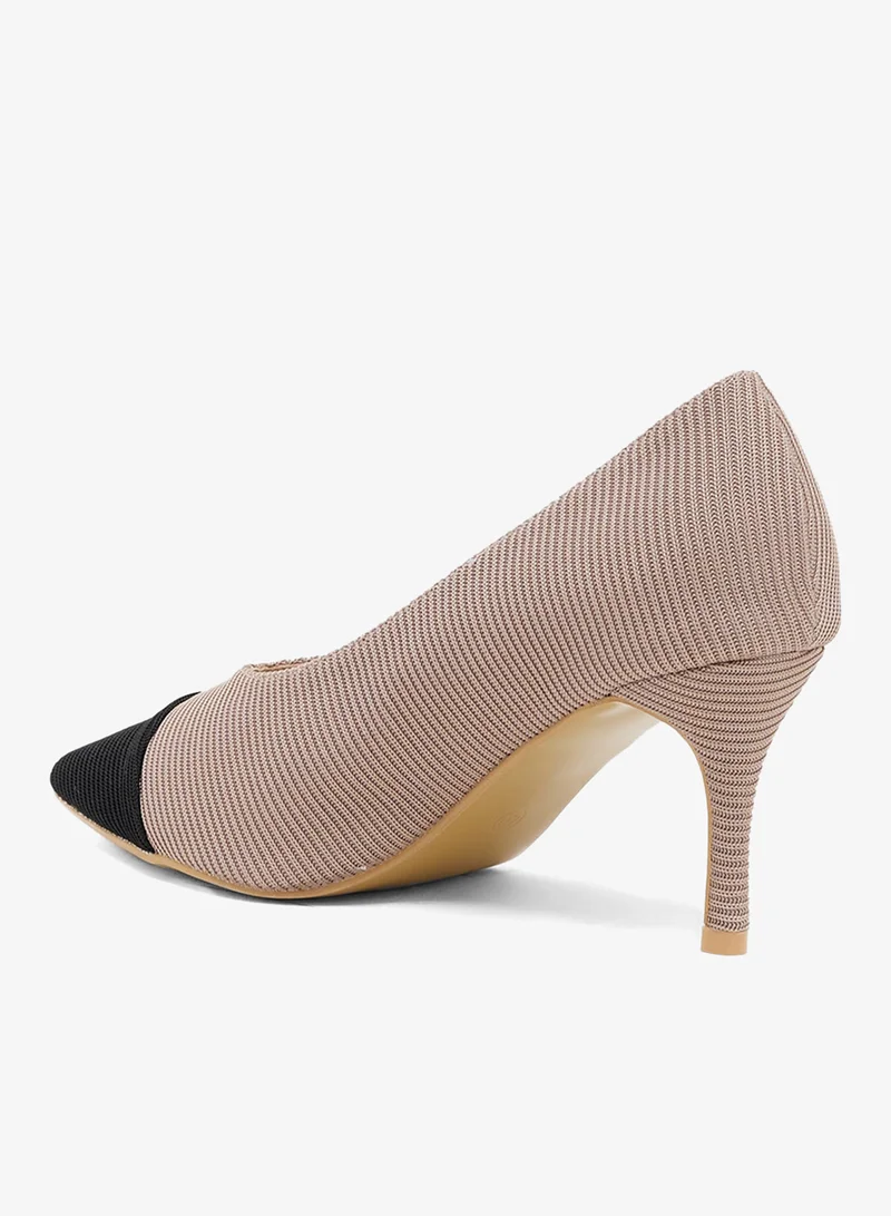 Ella NUDE Pointed Toe Pumps With Mid Heel for Women | Best Price UAE