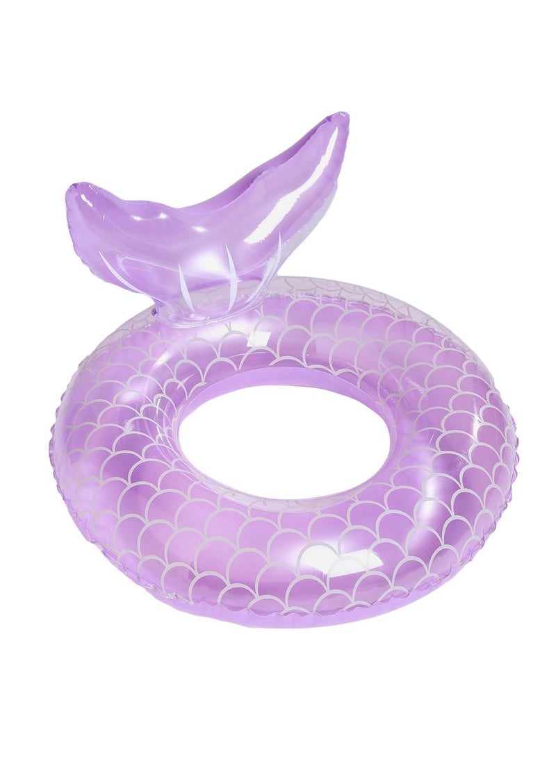 Y&D Giant Mermaid Tail Pool Float PVC Inflatable Floats Mermaid Swimming Ring Suitable for Ages 5-9 Years Kids Purple 55CM  - Image 1