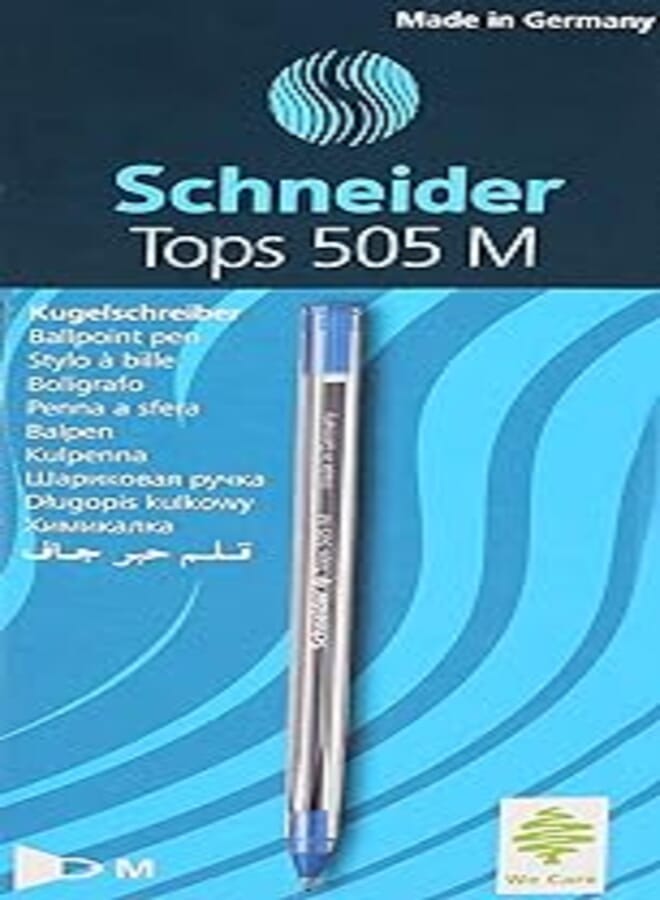 Schneider Tops 505 Ballpoint Pens Pack of 3 Paste Medium Blue Box 10