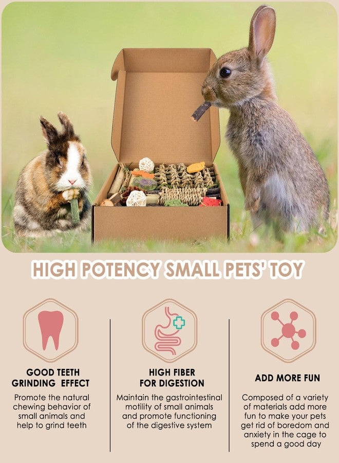 Bissap Rabbit Chew Toy, Natural Bunny Treats Snacks with Timothy Hay Water Grass Mat Chewing Bamboo Apple Sticks Box for Guinea Pigs Chinchillas Hamsters Gerbils and Other Small Pets Teeth Grinding - Image 4