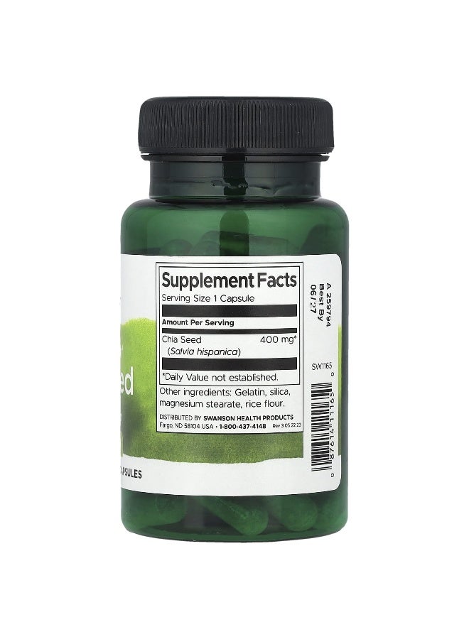 SWANSON Swanson, Full Spectrum® Chia Seed, 400 mg, 60 Capsules  - Image 2