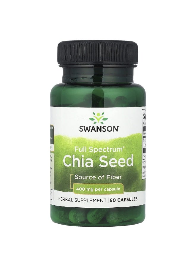 SWANSON Swanson, Full Spectrum® Chia Seed, 400 mg, 60 Capsules  - Image 1