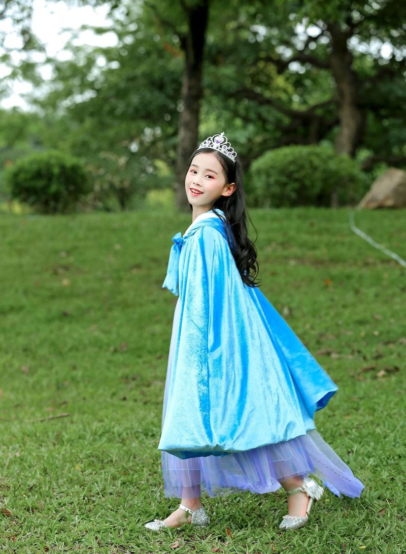 Loquat Children's Frozen Princess Elsa Cape Costume Blue  - Image 2