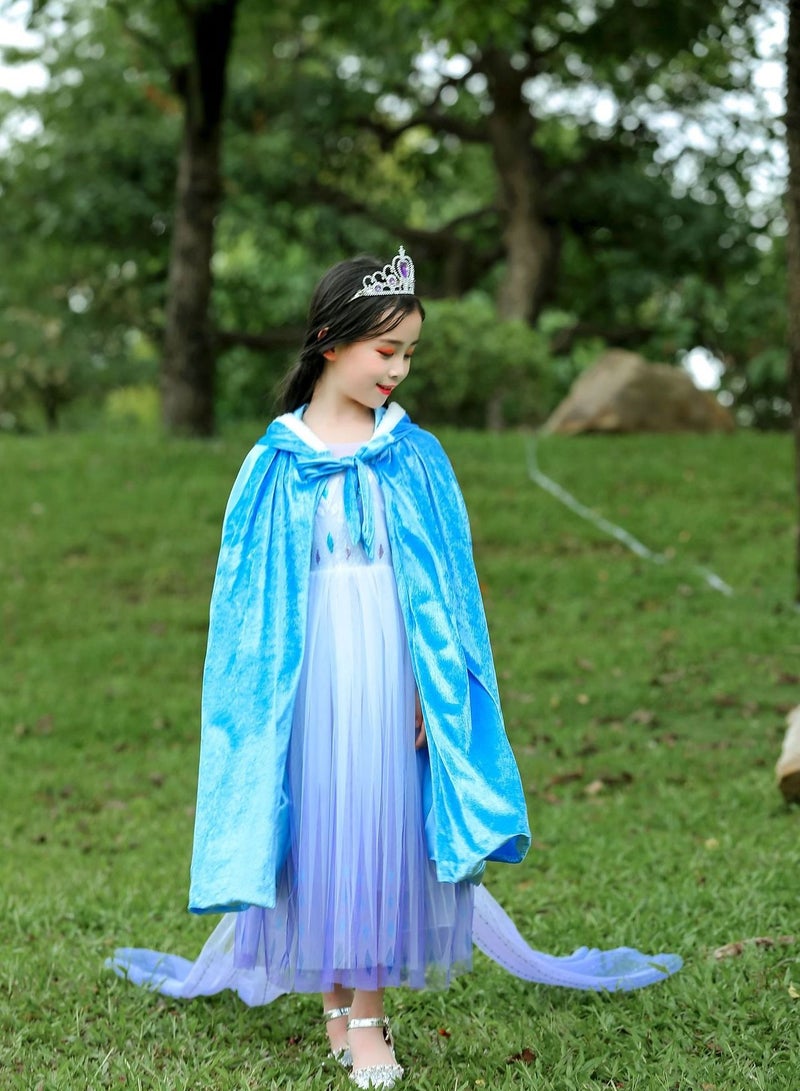 Loquat Children's Frozen Princess Elsa Cape Costume Blue  - Image 1