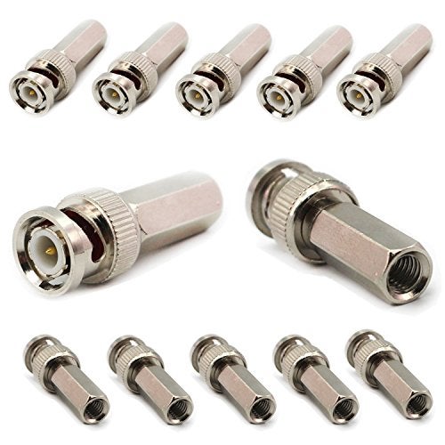 BeElion 20 PCS BNC Male Twist-on Connector for RG59 Coaxial Cable - 75 Ohm, Nickel-Plated Phosphor Bronze Housing, Brass Contacts - for CCTV Security Cameras - Image 3