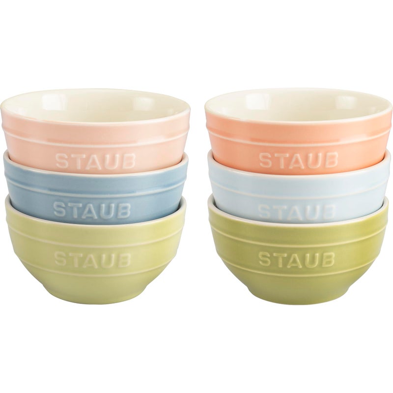 Staub Ceramic 6-pc 4.75-inch Small Universal Bowl Macaron Pastel Colors - Image 1