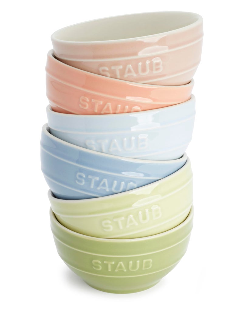 Staub Ceramic 6-pc 4.75-inch Small Universal Bowl Macaron Pastel Colors - Image 3