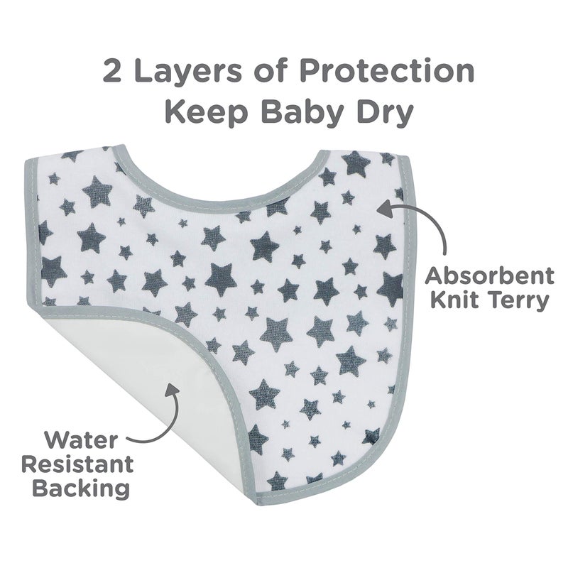Neat Solutions 10 Pack Water Resistant Bib Set Blue/Grey Assorted, 10 Count, 0+ Months - Image 3