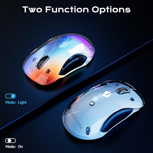 memzuoix 2.4G Aesthetic Wireless Mouse - Customizable Covers & LED Mood Lighting - Rechargeable Ergonomic Design, 5 Buttons, 1200 DPI for Office, Laptop, Mac - White - Image 2
