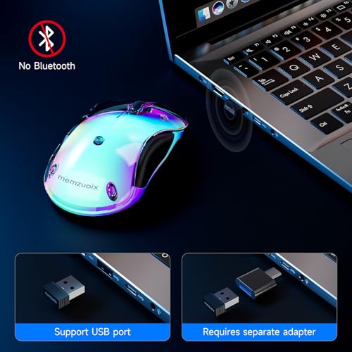 memzuoix 2.4G Aesthetic Wireless Mouse - Customizable Covers & LED Mood Lighting - Rechargeable Ergonomic Design, 5 Buttons, 1200 DPI for Office, Laptop, Mac - White - Image 5