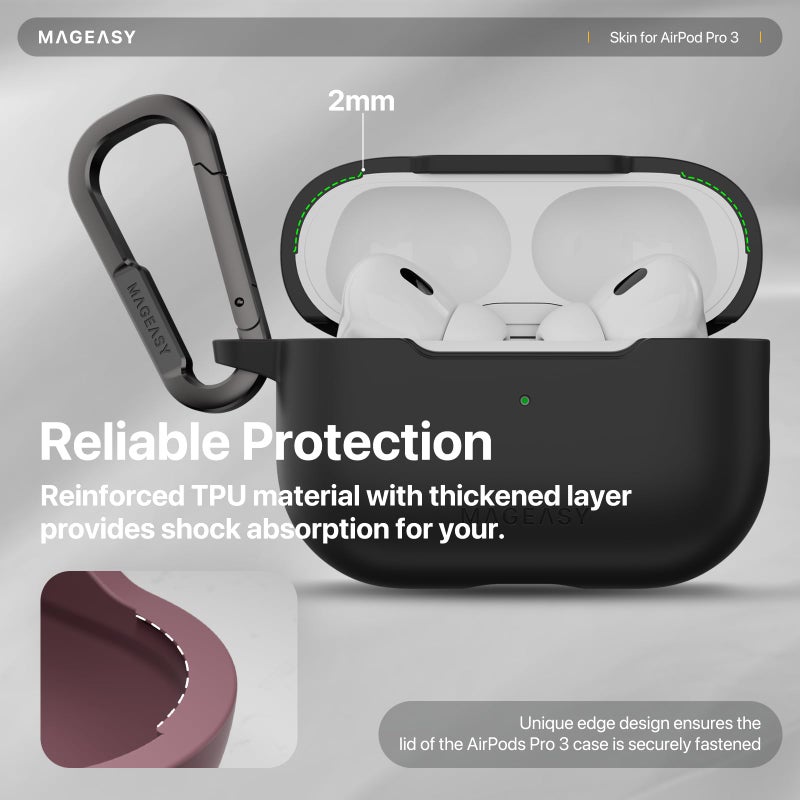 MAGEASY Designed for AirPods Pro 3 Case - Shockproof Protective Case for AirPods Pro 3, Stain-Resistant, Smooth & Skin-Friendly, Support Wireless Charging - Skin (Starlight) - Image 5
