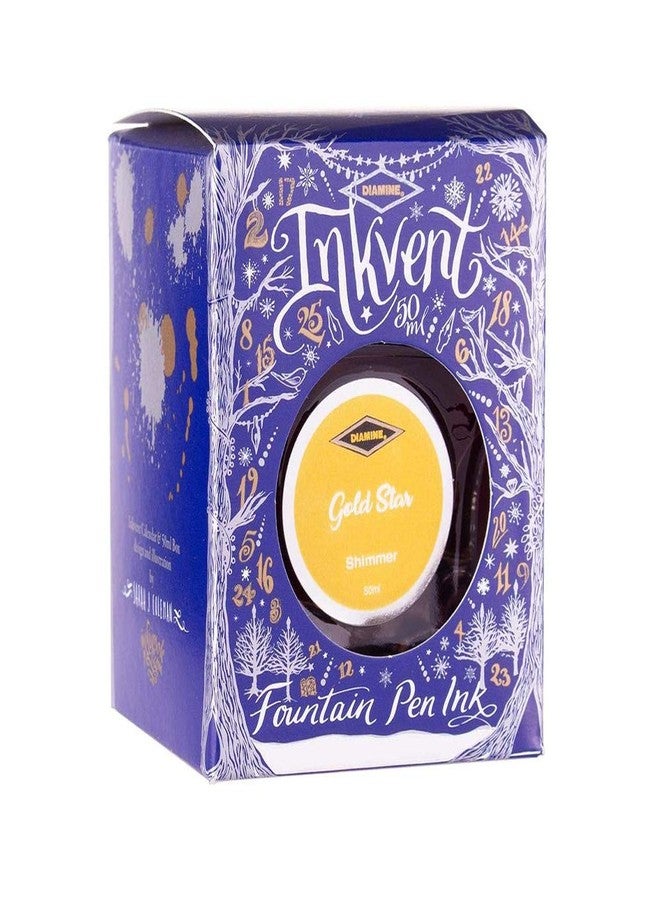 Diamine - Shimmering Fountain Pen Ink, Gold Star, 50ml, Inkvent - Image 2