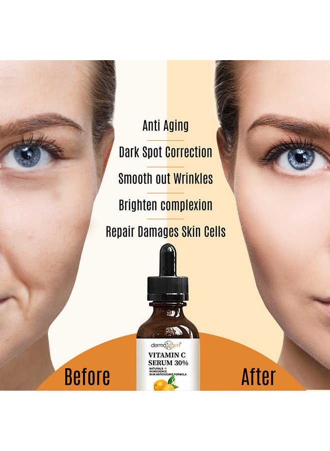 DERMAXGEN 30% Vitamin C Serum for Face, Hyaluronic Acid + Vitamin (B3 + E) + Jojoba + Aloe Vera- Natural & Organic Anti Wrinkle & Skin Rejuvenator Moisturizer Vitamin C for All Skin - (2 FL OZ) - Image 5