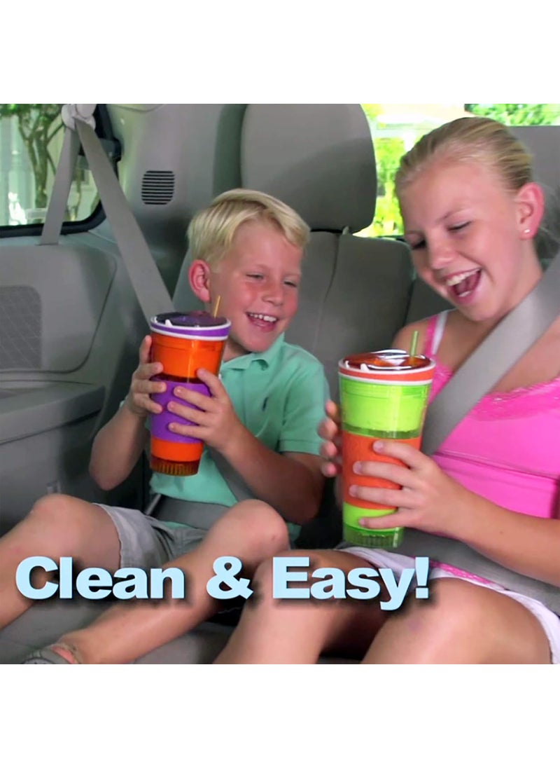 Snackeez Snackeez Travel Snack  Drink Cup with Straw Blue16 oz  - Image 2
