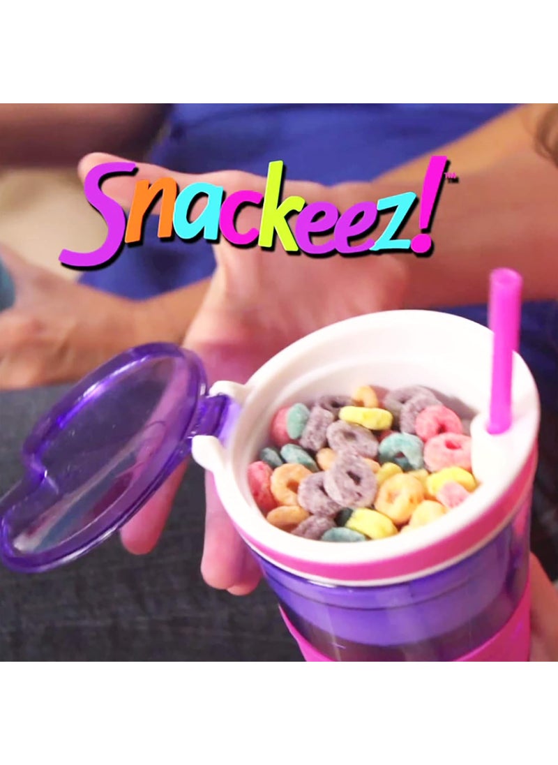Snackeez Snackeez Travel Snack  Drink Cup with Straw Blue16 oz  - Image 3