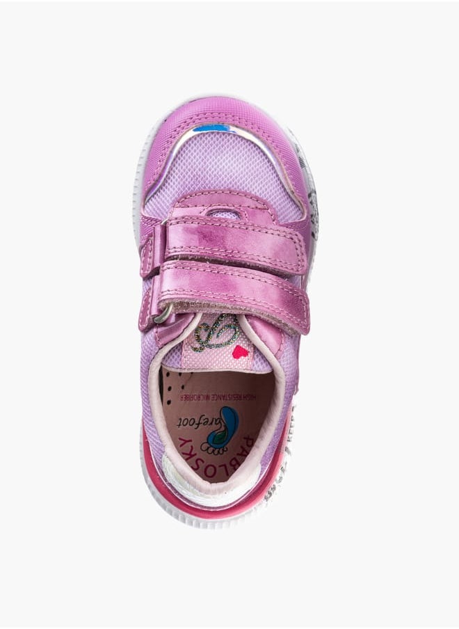 Pablosky - Girls' Panelled Sneakers With Hook And Loop Closure - Image 1