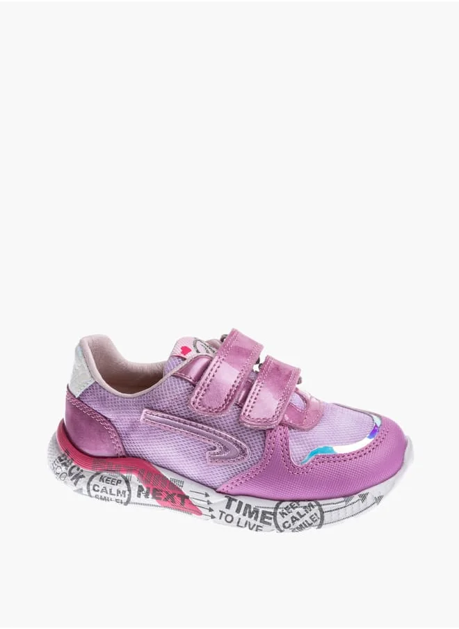 Pablosky Girls' Panelled Sneakers With Hook And Loop Closure