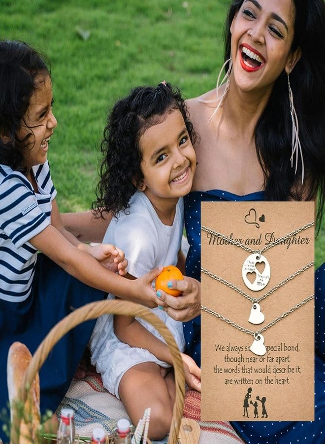 YangQian Matching Necklace for Mom and Daughter Mothers Day Gifts Necklace Daughters Graduation Wedding Day Gifts Mama Daughter Matching Gift Mother Daughter Necklaces Set for 3 Mum Mommy and Me Present Choker - Image 2