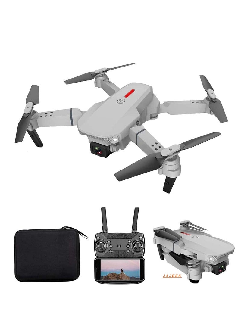 JAJEEK FPV Drone with 4K HD Camera, WiFi Live Video, Foldable Quadcopter, Headless Mode, Altitude Hold, Track Flight, 3D Flip, 1 Battery (Gray)  - Image 1