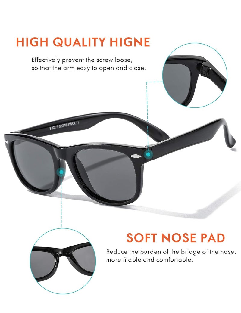 ROSSINI نظارات شمسية مرنة للأطفال ROCF ROSSINI قطبية غير قابلة للكسر للأطفال من عمر 2-8 سنوات مع علبة - Image 2