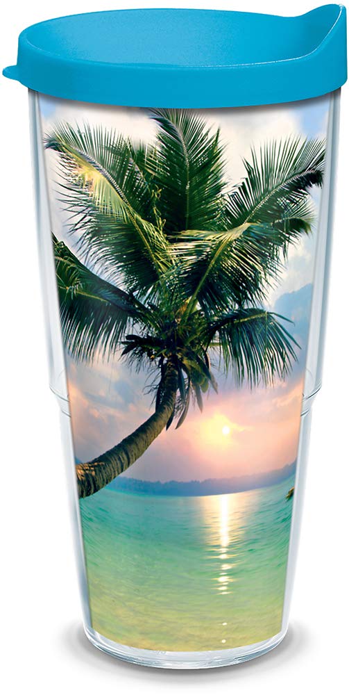 Tervis Sunset in Paradise Made in USA Double Walled Insulated Tumbler Travel Cup Keeps Drinks Cold  Hot 24oz Classic