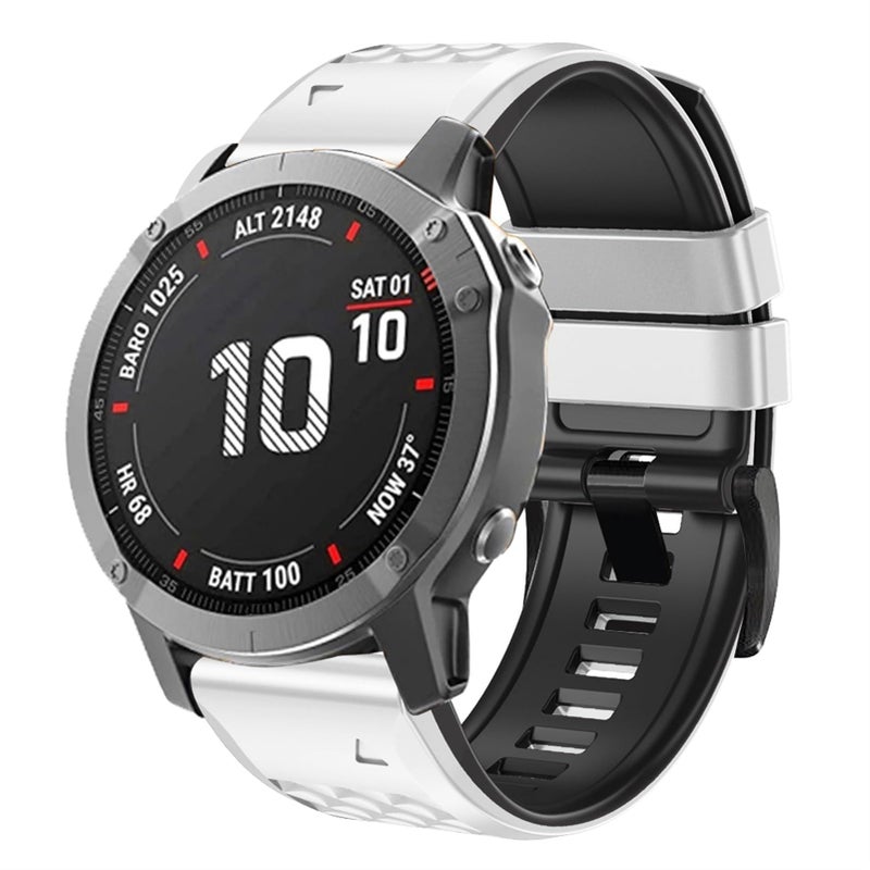 OUTVI 22mm watch band for garmin watch fenix 8 47mm fenix 6 pro solar fenix 7 pro sapphire solar fenix 5 quickfit 22 watch bands for garmin watch replacement strap white black - Image 1