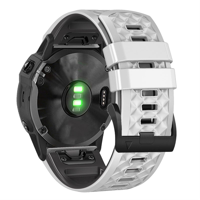 OUTVI 22mm watch band for garmin watch fenix 8 47mm fenix 6 pro solar fenix 7 pro sapphire solar fenix 5 quickfit 22 watch bands for garmin watch replacement strap white black - Image 4