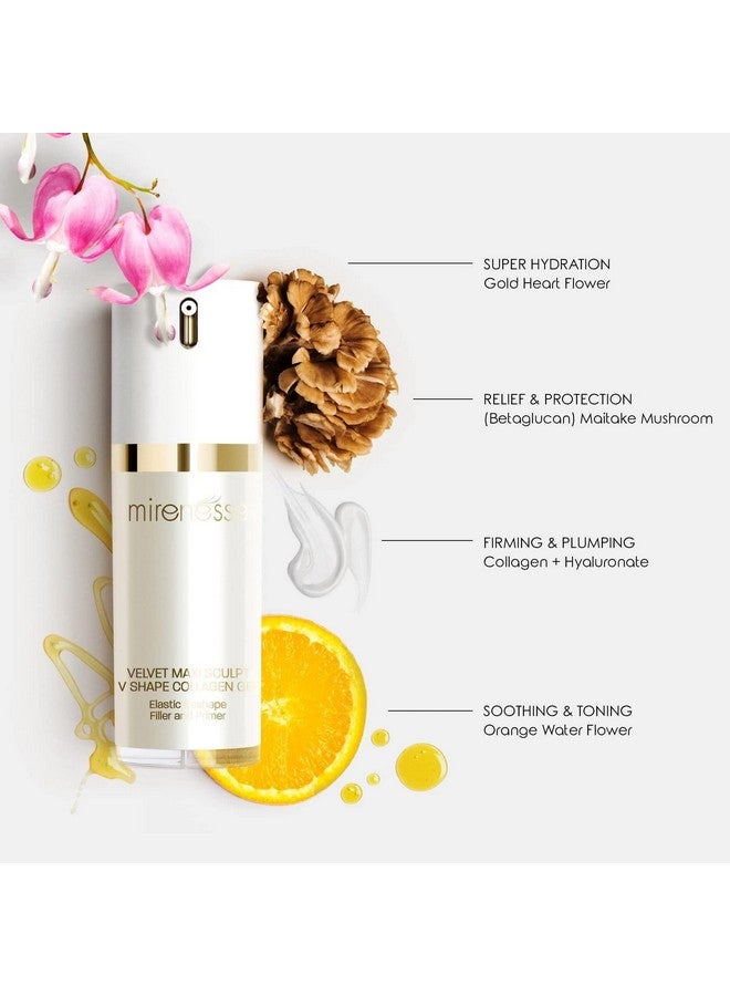 Mirenesse Skin Booster Velvet Maxi Sculpt V Shape Collagen Gel Plumps Skin Elasticity Line Filling With Rare Botanicals Foundation Priming Toxin Free Mini 0.35Oz - Image 5