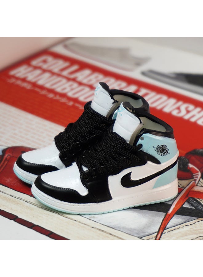 1/6 Mini Sneakers Model Aj1 Creative Cute Basketball Shoes Keychain Car Bag Jewelry Aj Keychain-Color:1 Mint Toe (pair Of Nude Shoes)  - Image 1