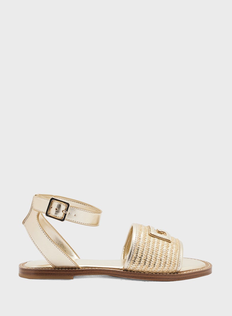 GUESS Shay Ankle Strap Flat Sandals - Image 1